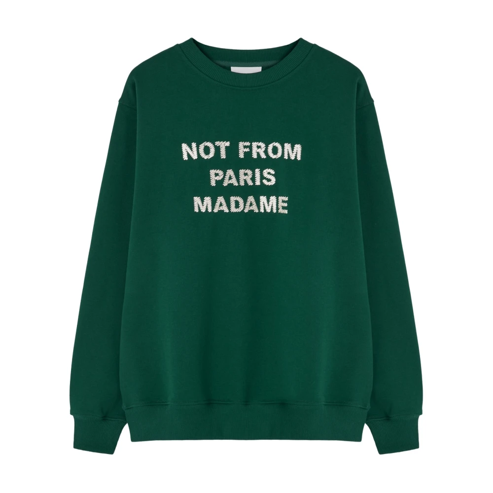 Drole de Monsieur Bosgroene Slogan Sweatshirt Green Heren
