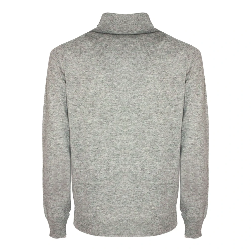 Kangra Grijze Wol Kasjmier Blend Rits Trui Gray Heren