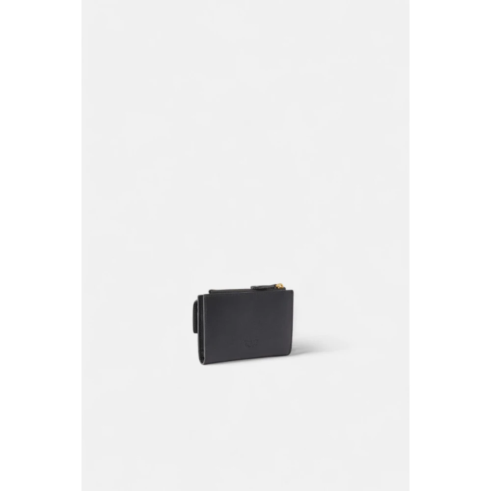 pinko Multifunctionele leren portemonnee Black Dames