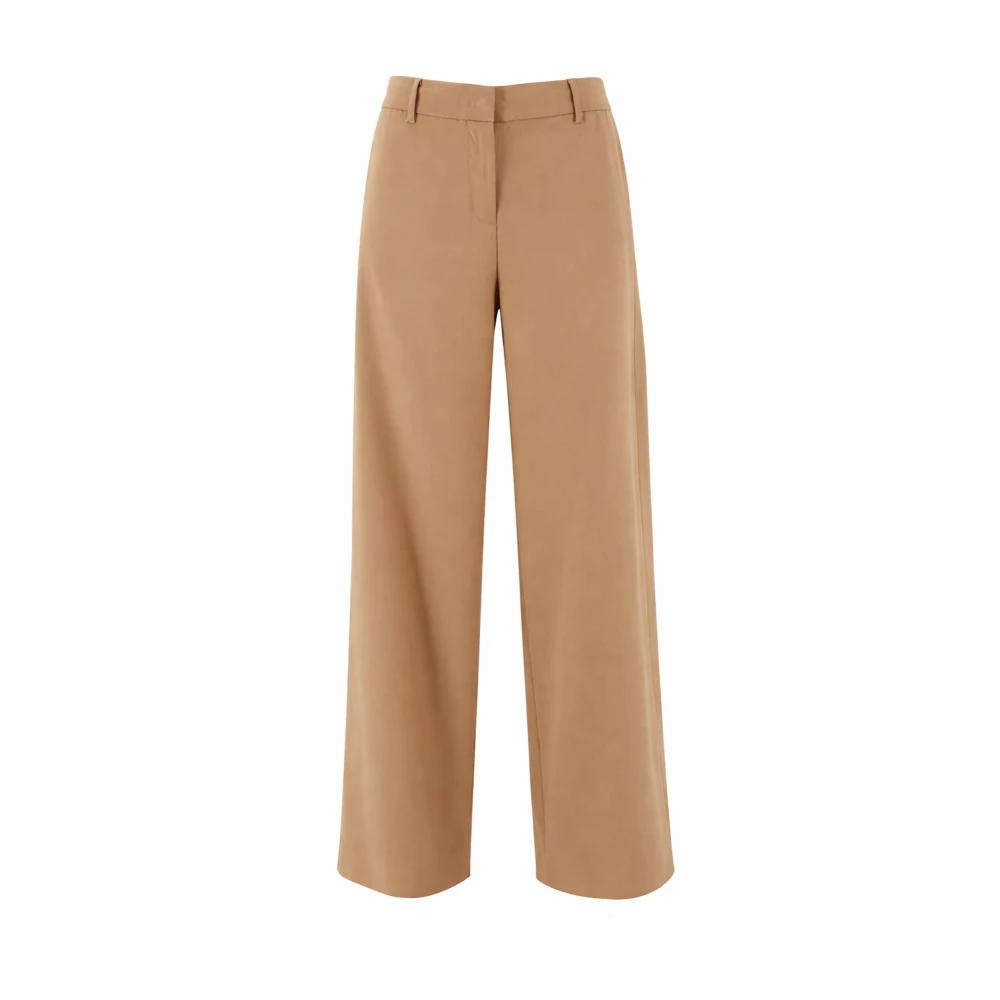 Fabiana Filippi Women's Brown Tailored Wide-Leg Trousers - Wide Trousers - 2XS - Trousers