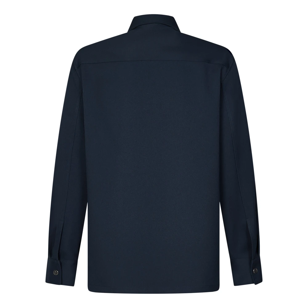 Jil Sander Blauwe Overhemden met Tweewegritssluiting Blue Heren