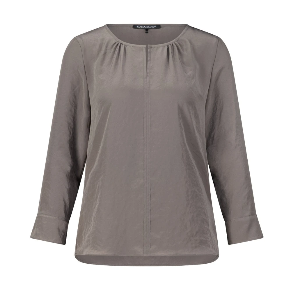 LUISA CERANO Satijnen blouse met Cut-Out detail Gray Dames