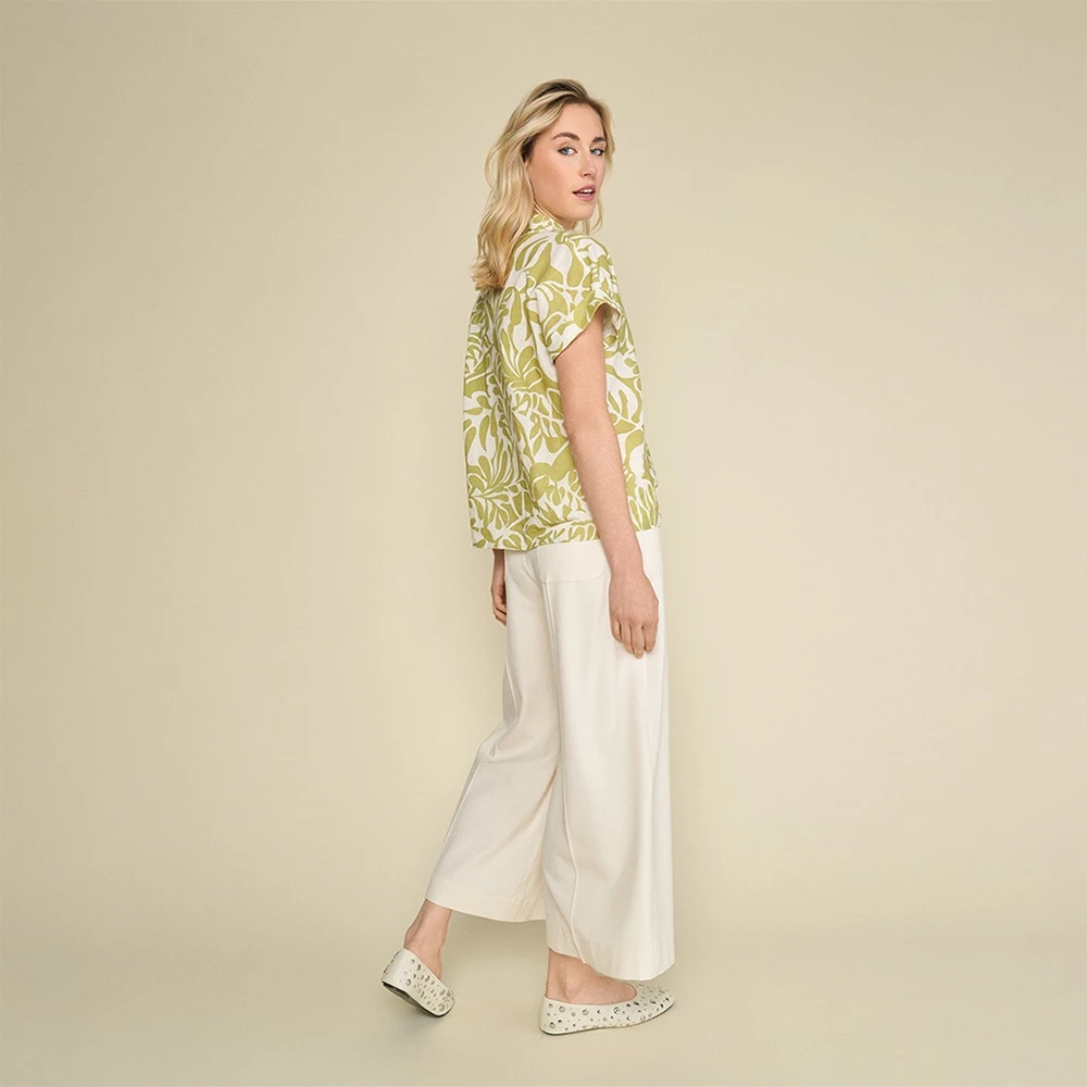 Marie Méro Ecru Loose Fit Wijde Broek Beige Dames