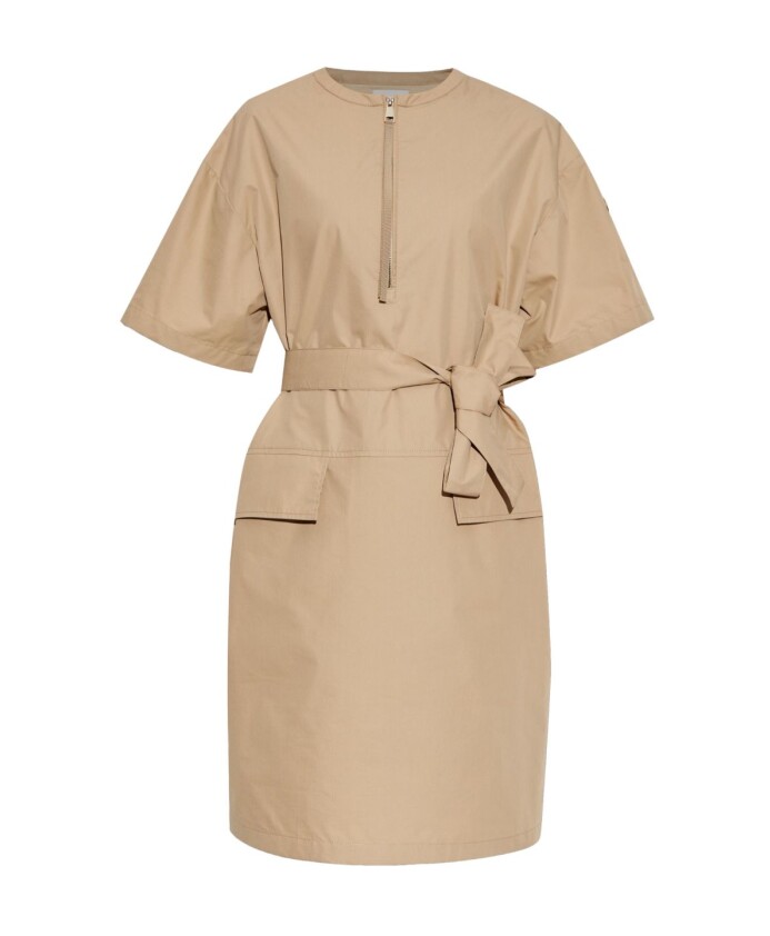 robe-midi-beige-avec-ceinture