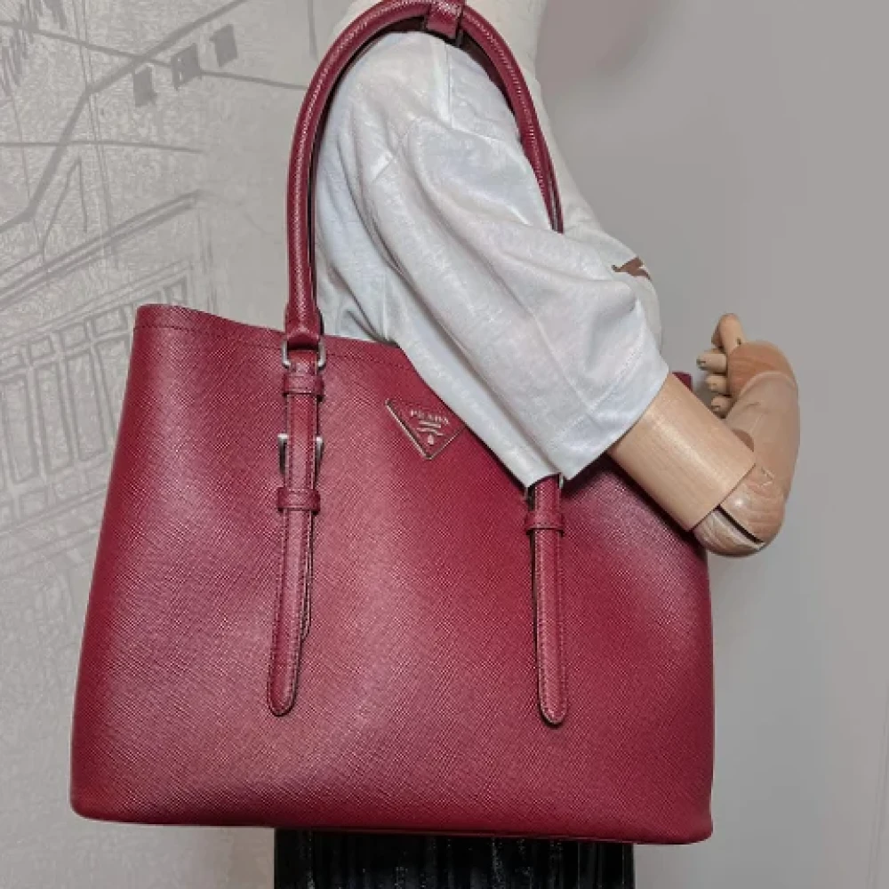 Prada Vintage Pre-owned Leather handbags Red Dames