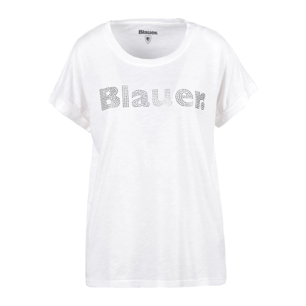 Blauer Tshirt White Dames