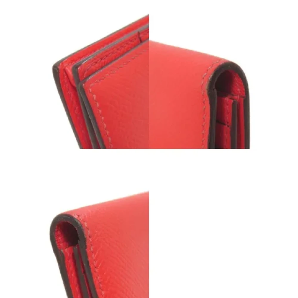 Hermès Vintage Pre-owned Leather wallets Red Dames