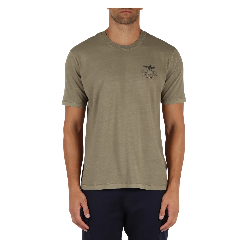 Aeronautica militare Vintage Comfort Fit Katoenen T-shirt Green Heren
