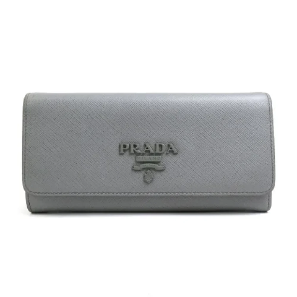 Prada Vintage Pre-owned Leather wallets Gray Unisex