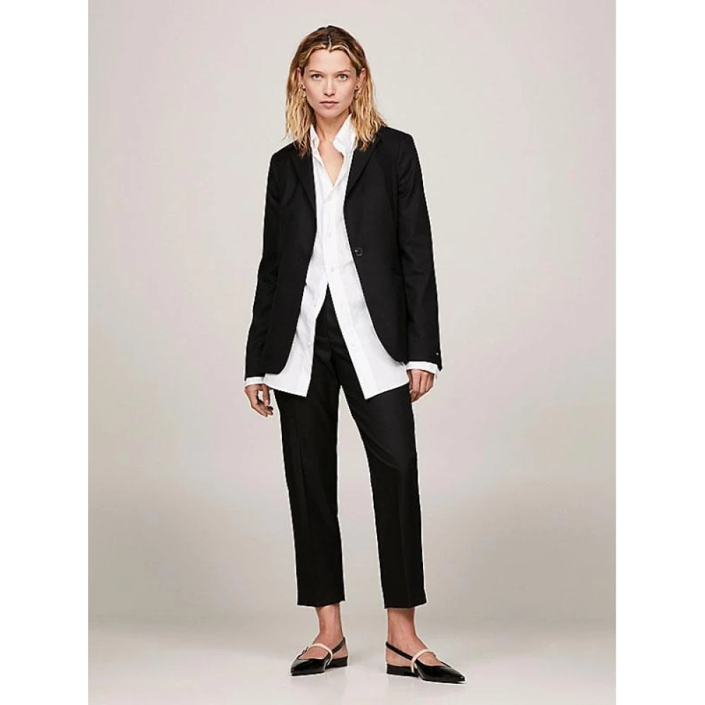 Tommy Hilfiger Reguliere Blazer voor Core Collectie Black Dames