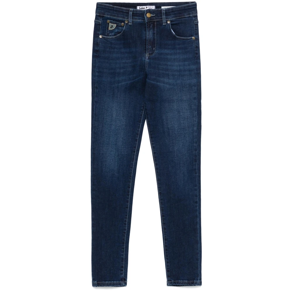 Lois Indigo Blauwe Klassieke Vijf Zakken Jeans Blue Dames
