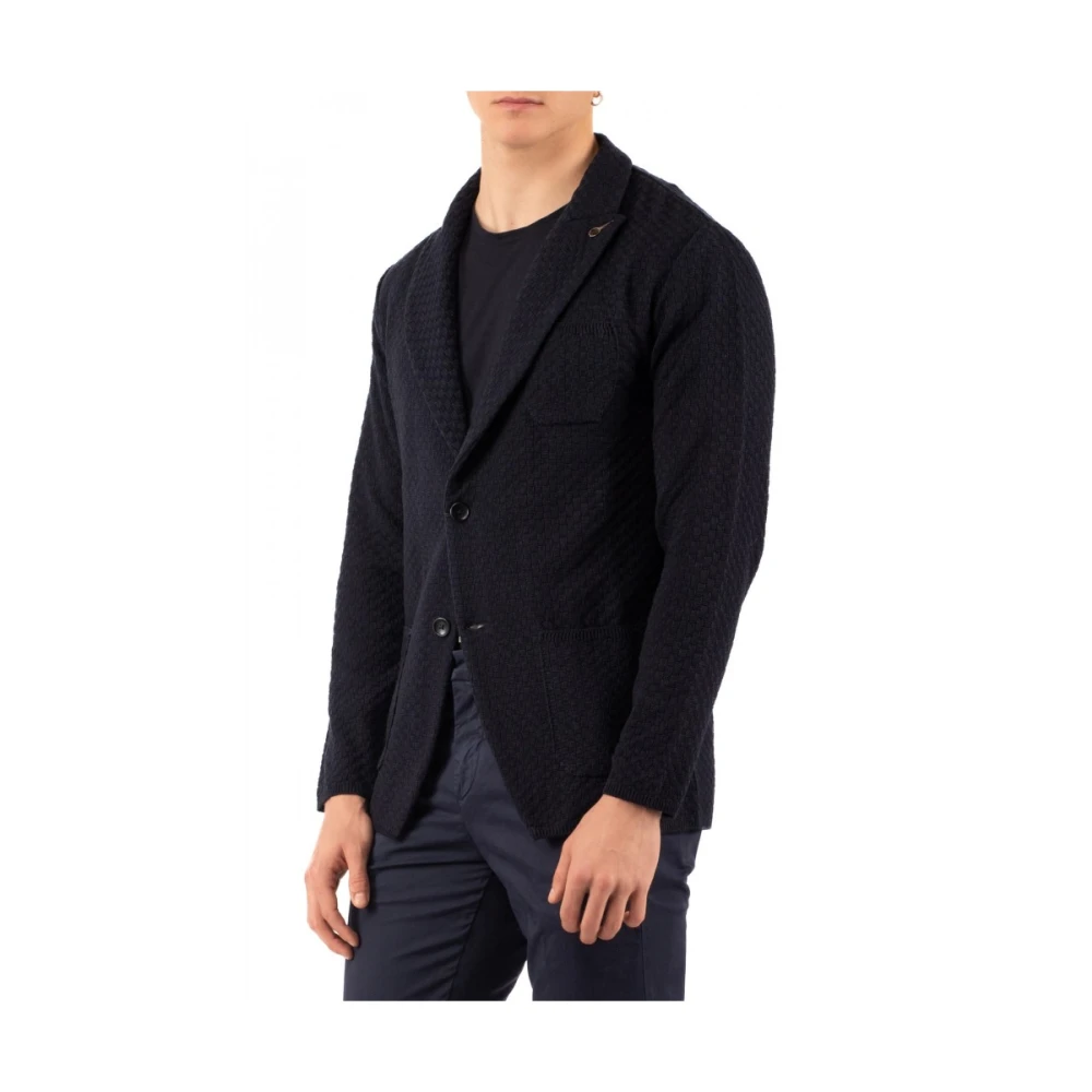 Paoloni Stijlvolle Cardigan voor Mannen Blue Heren