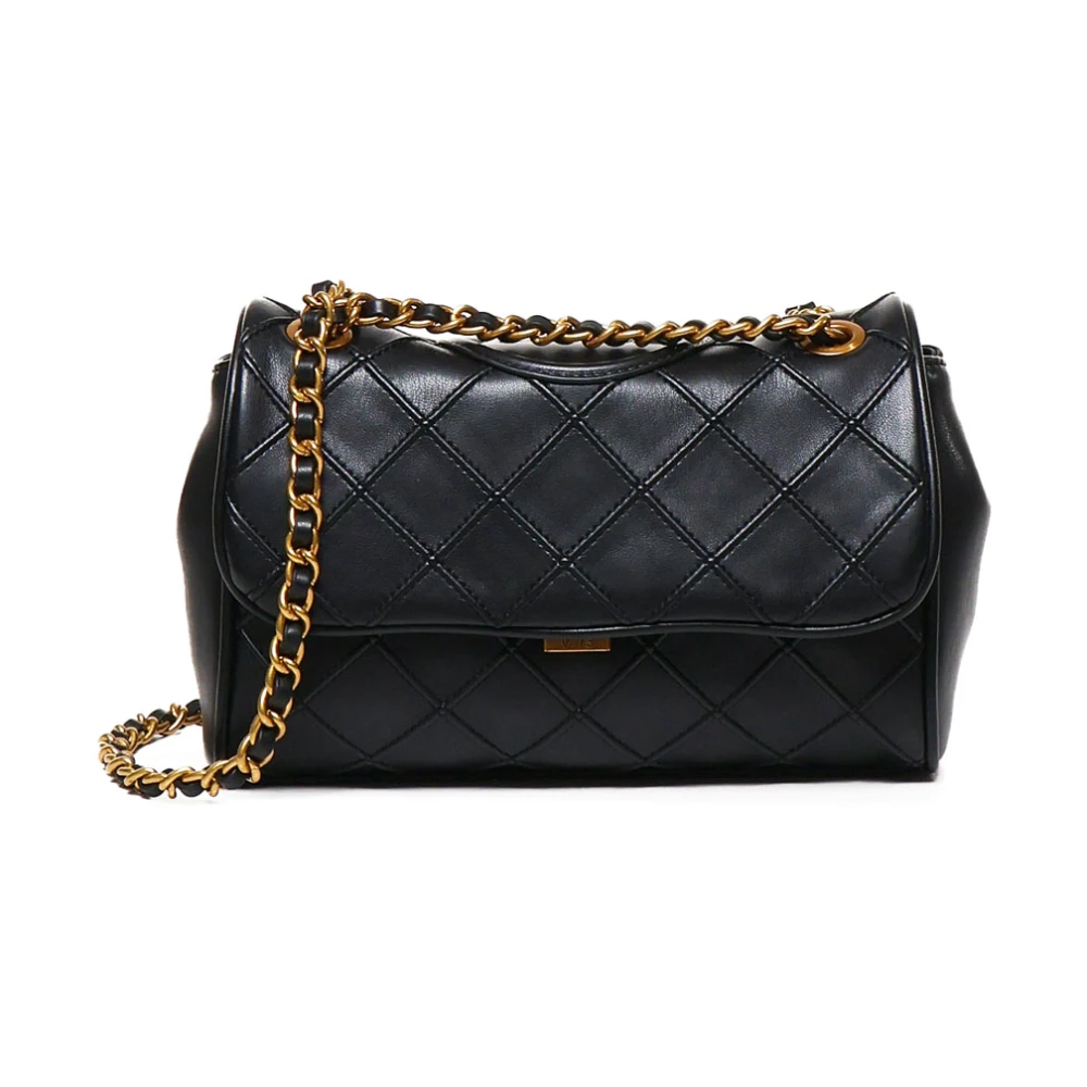 V73 Zwarte Flap Tas met Matelassé Motief Black Dames
