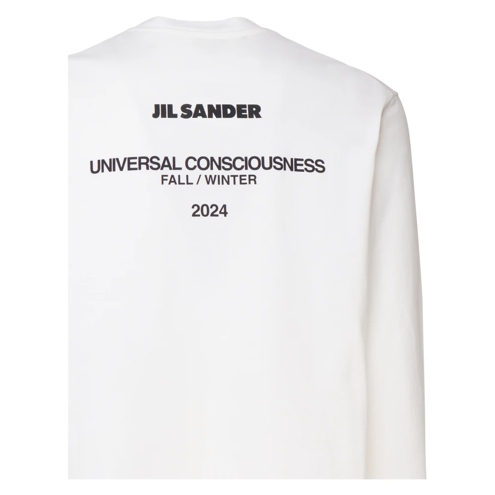 Jil Sander Witte Katoenen T-shirt met Lange Mouwen White Heren