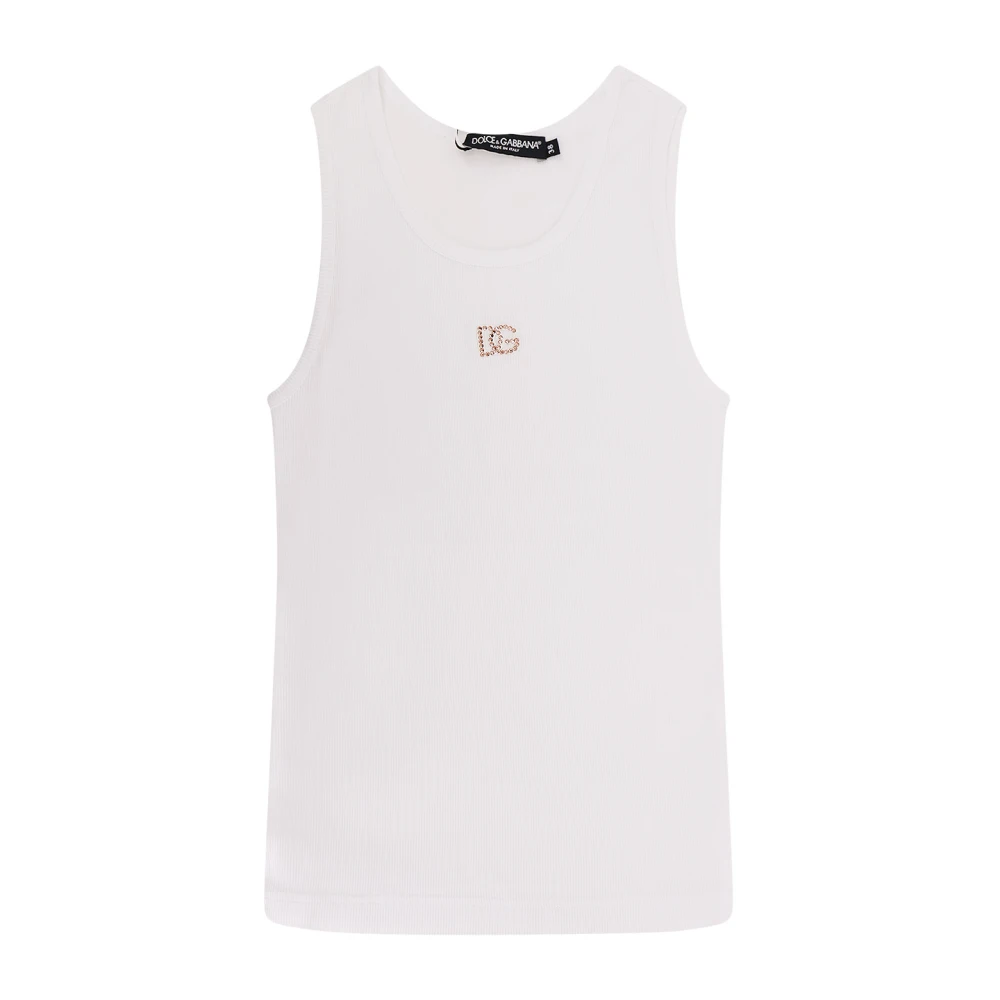 Dolce & Gabbana Women's White Sleeveless Tops, Xs, Canotta