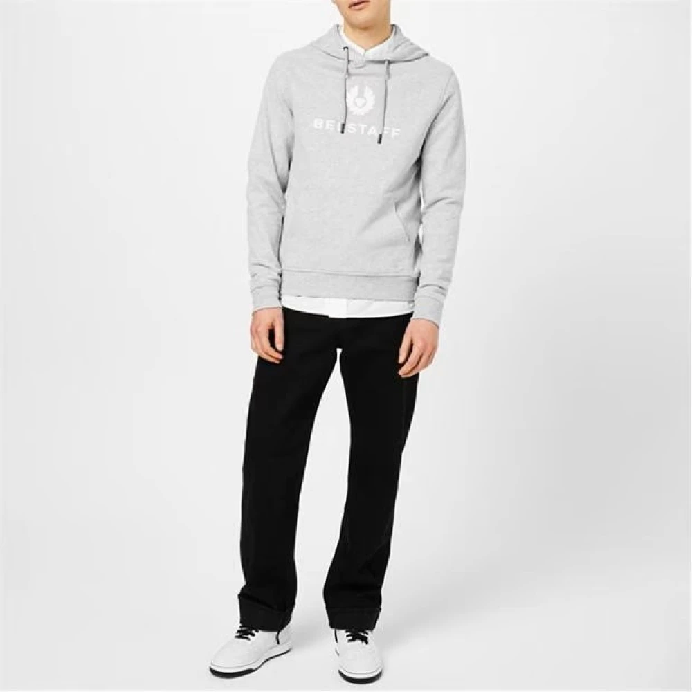 Belstaff Signature Hoodie met Kangaroo Zak Gray Heren