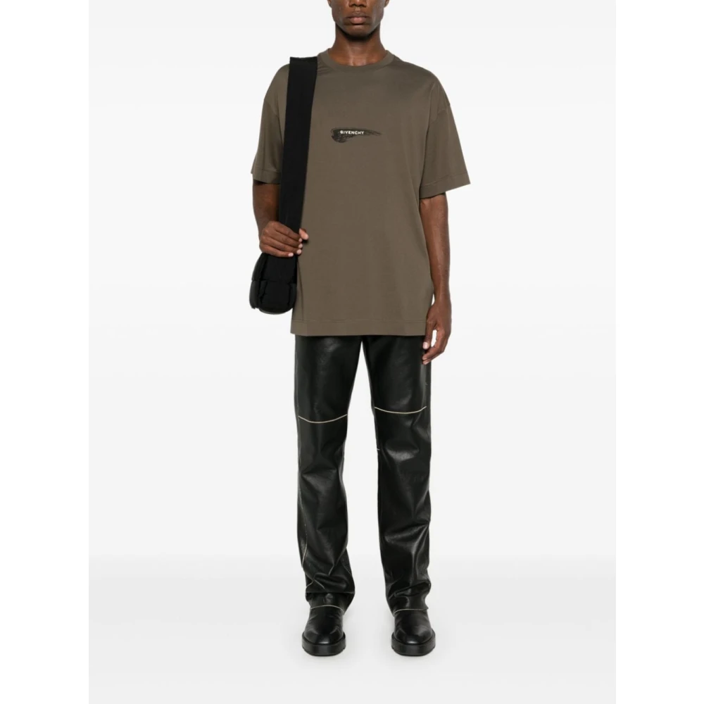 Givenchy Militair Groene Logo T-Shirt Green Heren