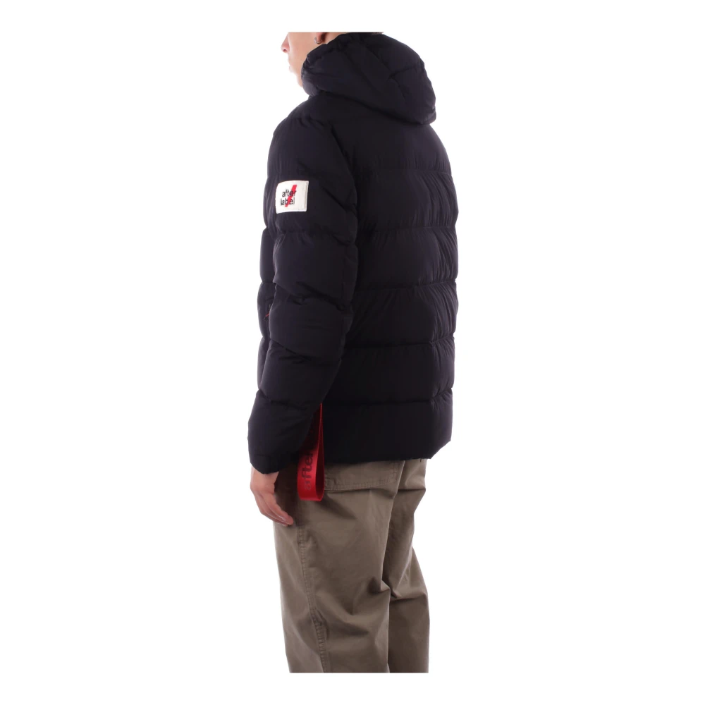 Afterlabel Zwarte Jas met Capuchon en Ritszakken Black Heren