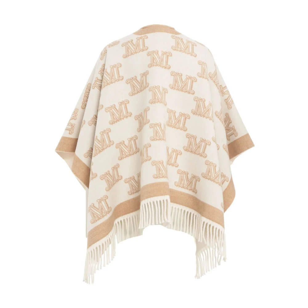 Max Mara Luxe Beige Wollen Cape Aw24 Beige Dames