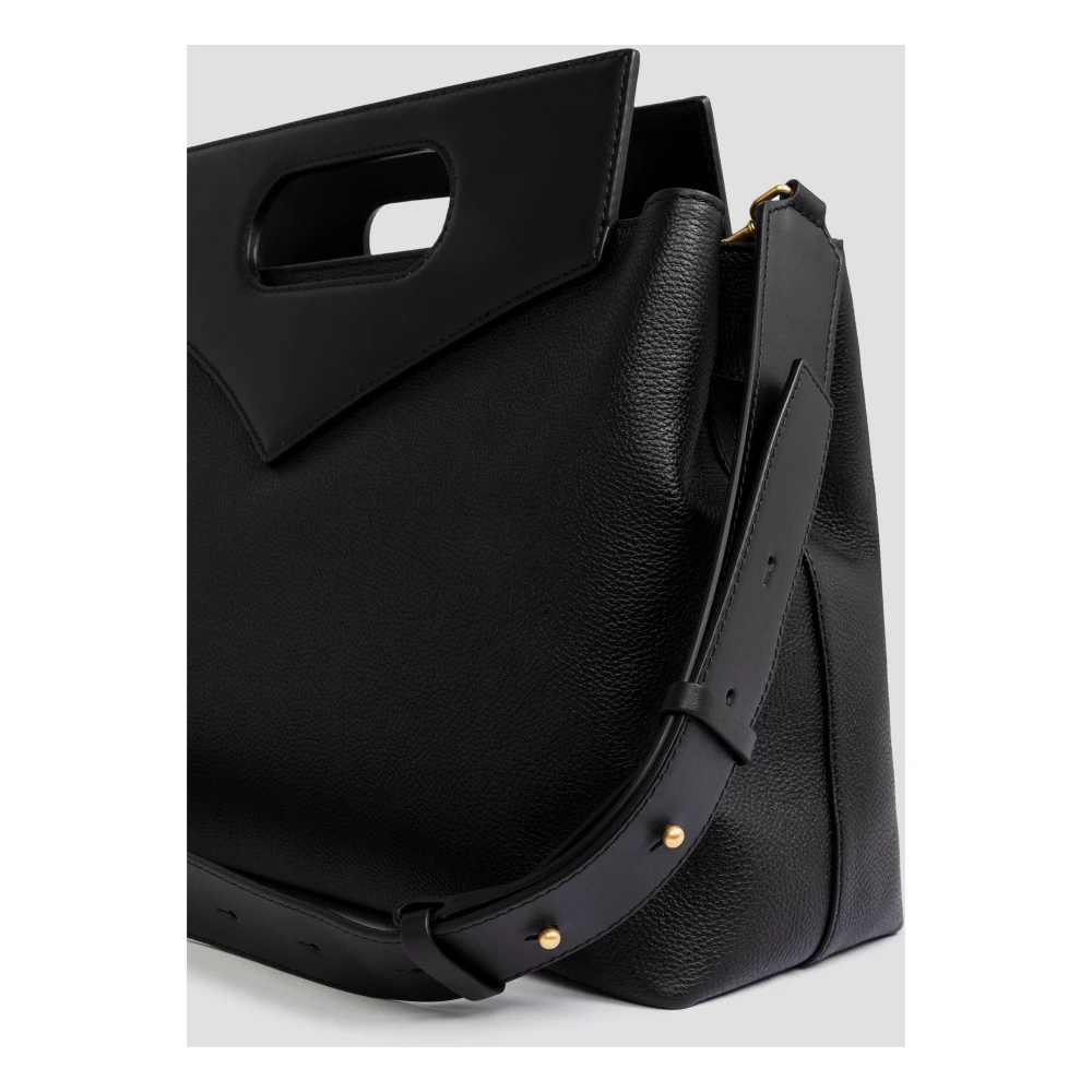 MCM Zachte Diamond getextureerde leren tas Black Dames