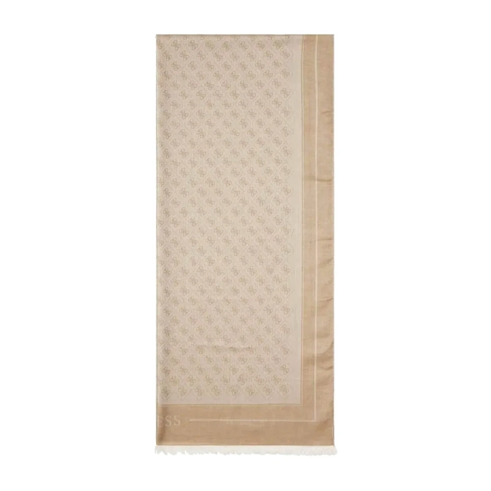 Guess Men's Beige Scarves, One Size, Warsaw 4G Logo Scarf