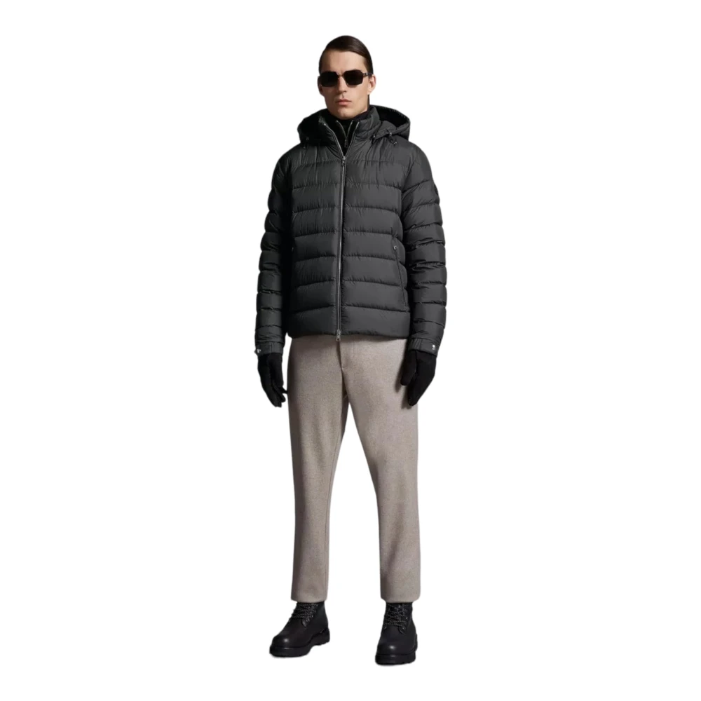 Moncler Korte Donsjas met Afneembare Capuchon Black Heren