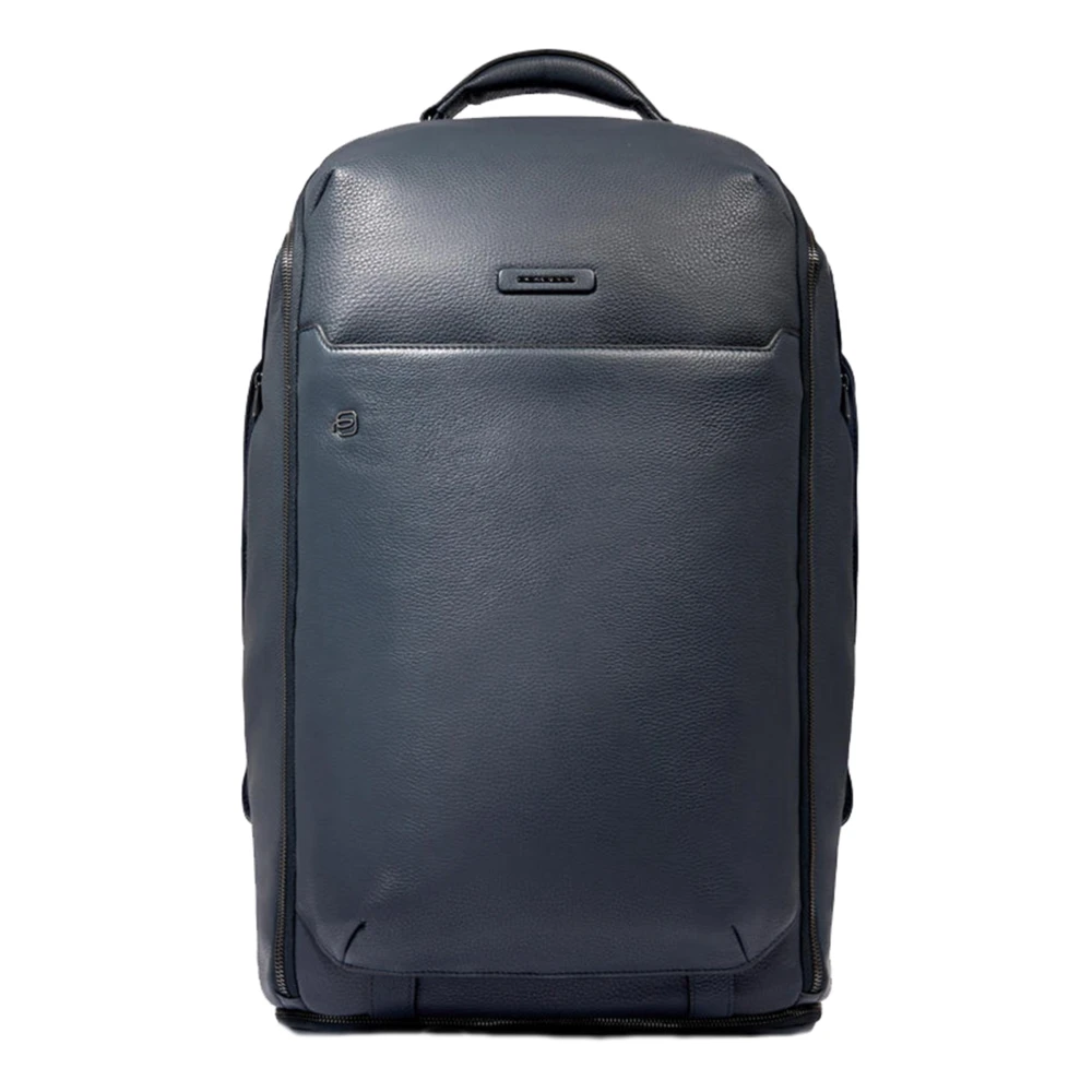 Piquadro Blauwe Leren Rugzak Stijlvol Model Blue Unisex
