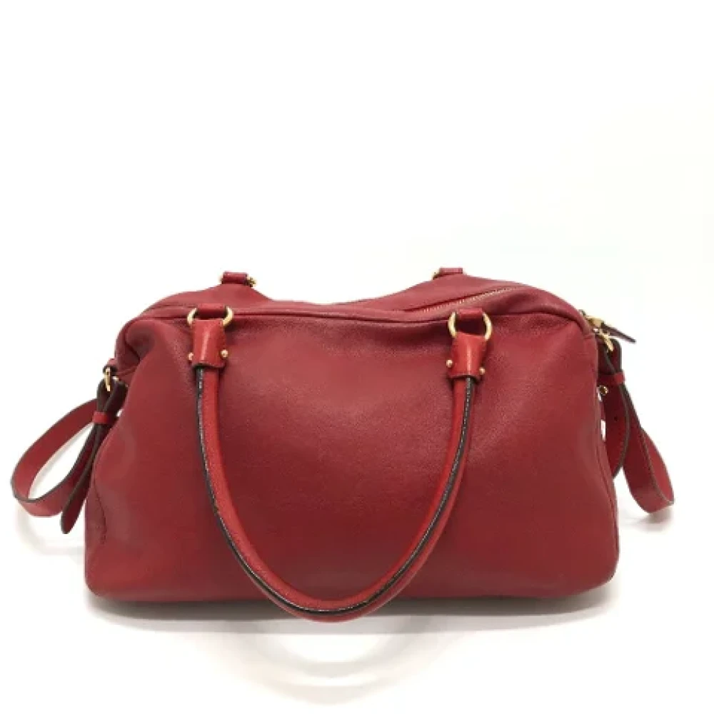 Salvatore Ferragamo Pre-owned Leather handbags Red Dames