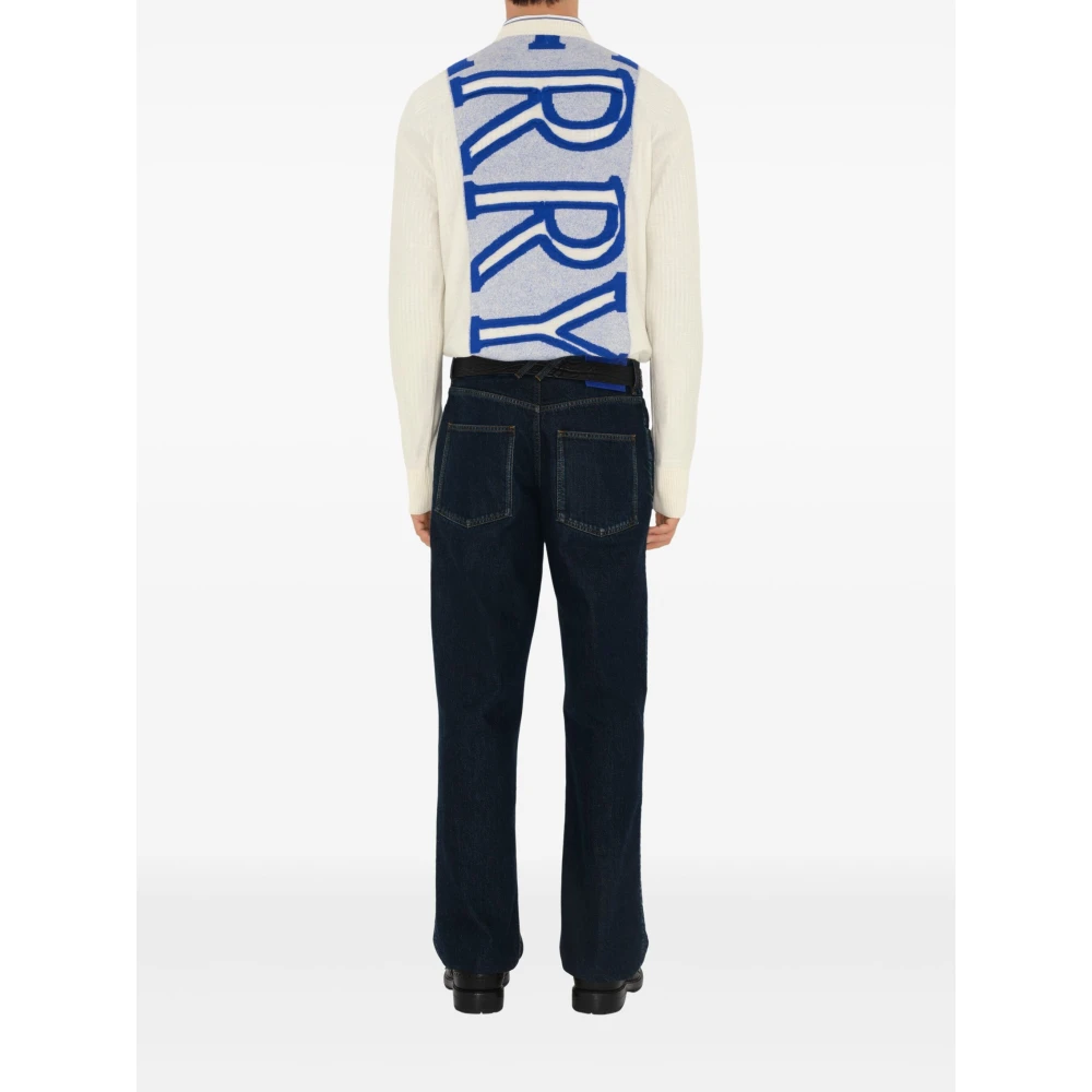 Burberry Witte Wol Crew-neck Sweater White Heren