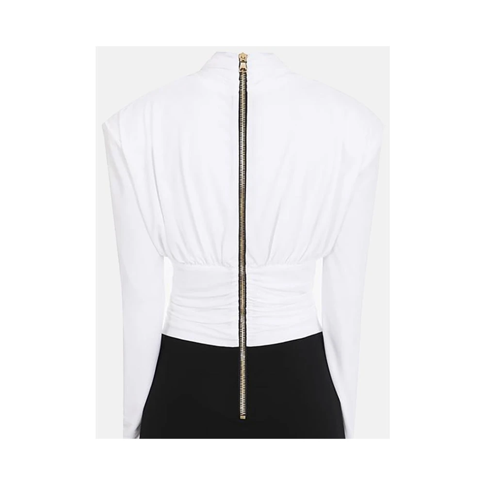 Balmain Gedrapeerde Lange Robe Black Dames
