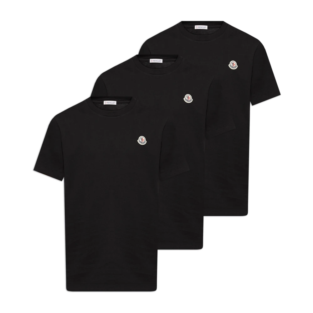 Moncler Driepak logo T-shirts Black Heren