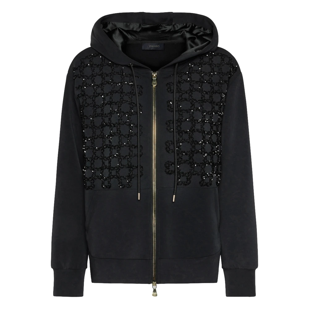 Elena Mirò Casual Katoenen T-Shirt in Zwart Black Dames