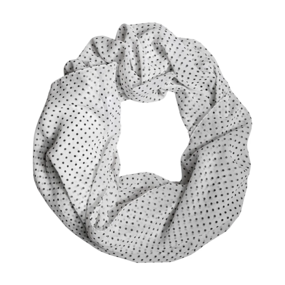 Dolce & Gabbana Women's White Scarves, One Size, Polka Dot Wrap Shawl Scarf