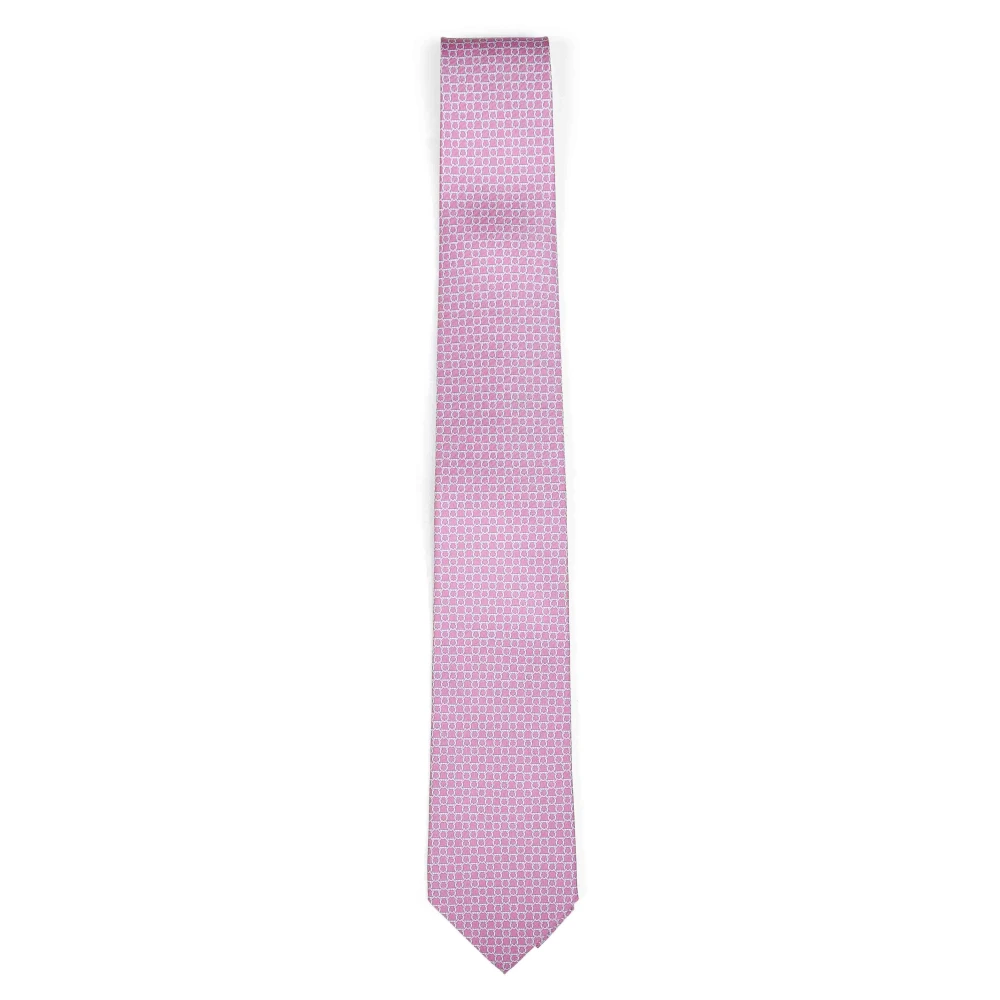 Ferragamo Men's Pink Ties, One Size, Silk Tie