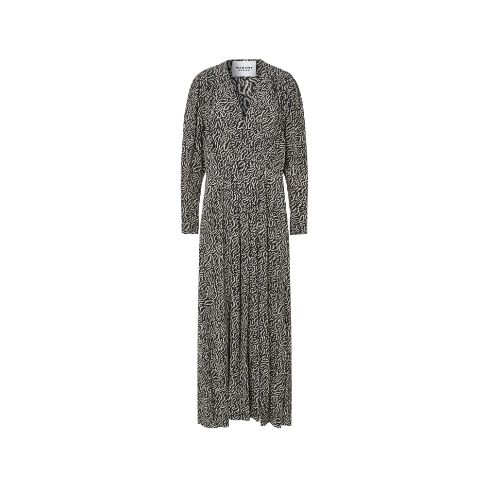 Isabel marant Gedrukte Grijze Jurk Black Dames