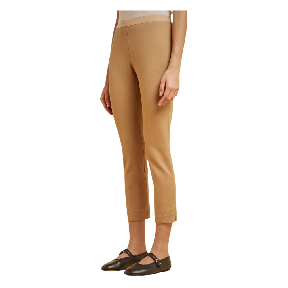 Liviana Conti Beige Milano Leggings met Zijgleuven Beige Dames