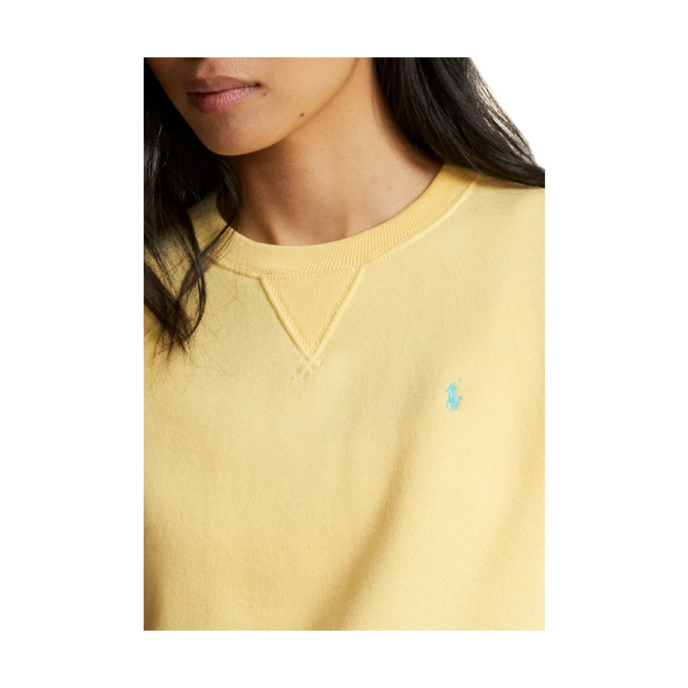 Ralph Lauren Gele Polo Sweatshirt met Blauw Paardenlogo Yellow Dames