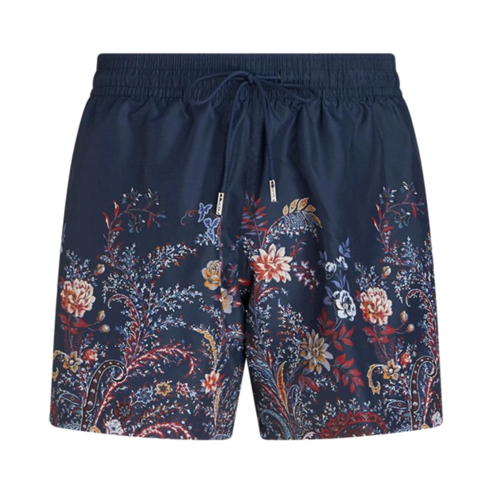 ETRO Zwemboxer met Bloemenprint Blue Heren