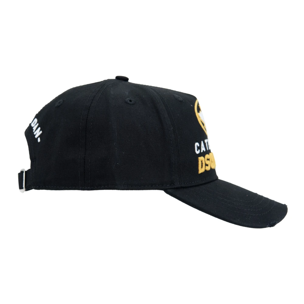 Dsquared2 Vintage Baseball Cap met gesp sluiting Black Unisex