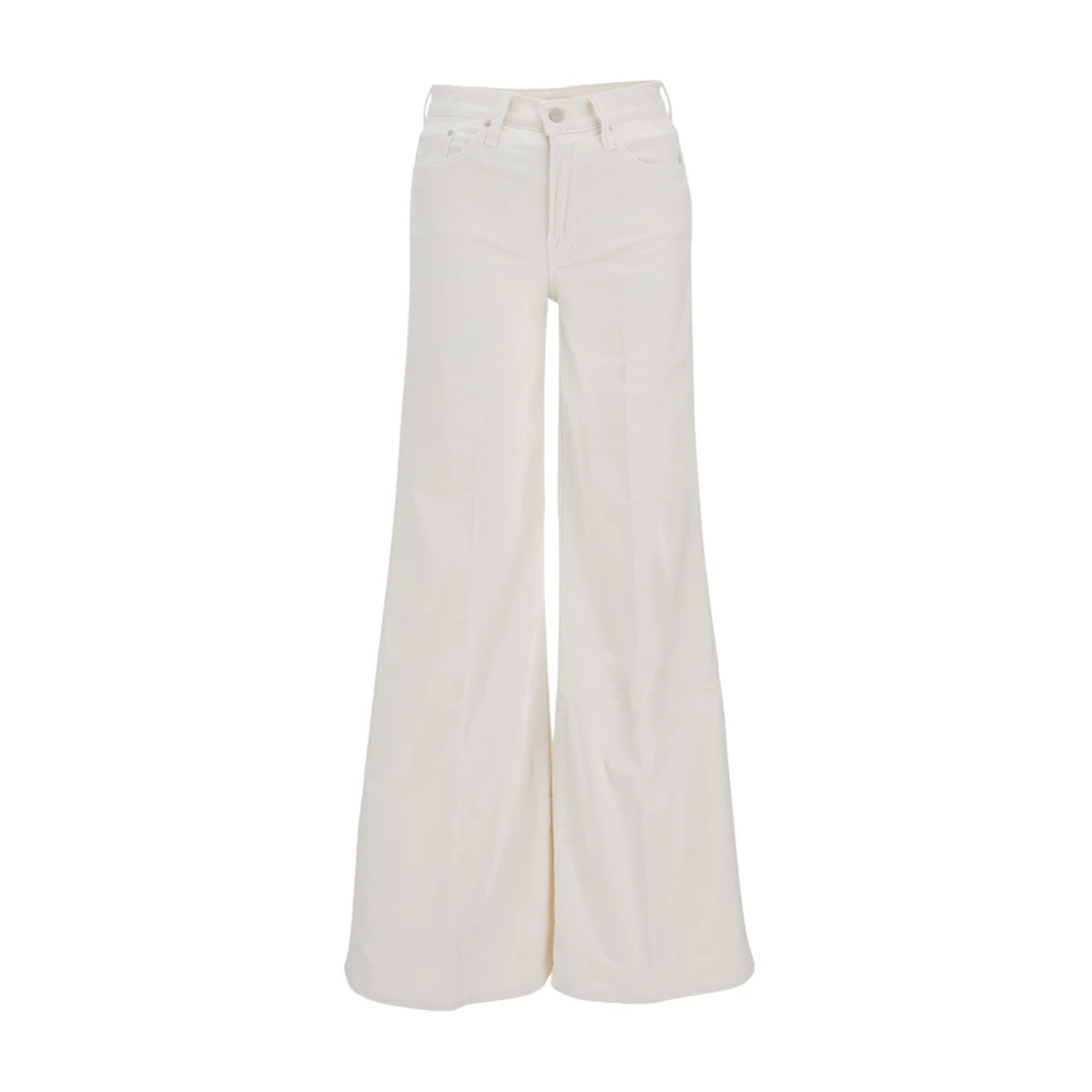 Mother Women's White Wide Jeans, W25, Wide Trousers