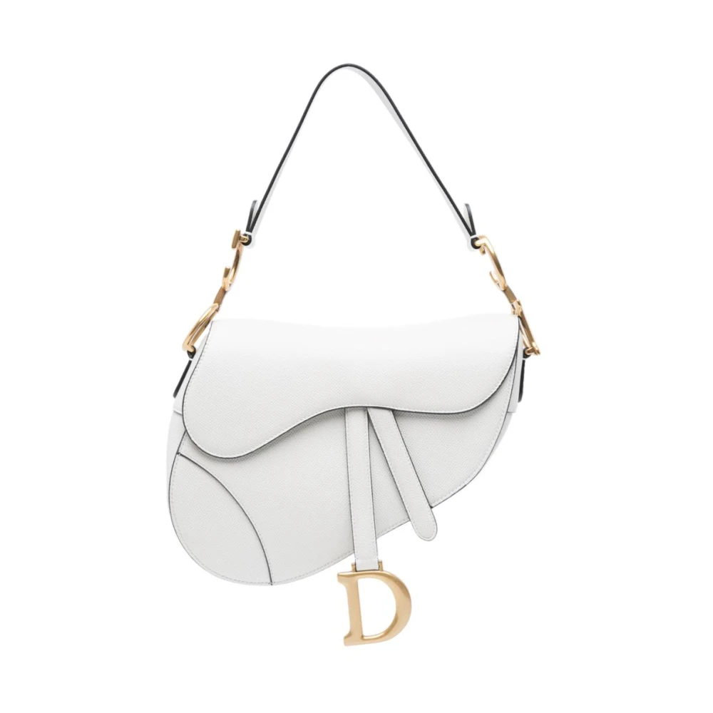 Dior Vintage Women's White Pre-Owned Saddle Bag