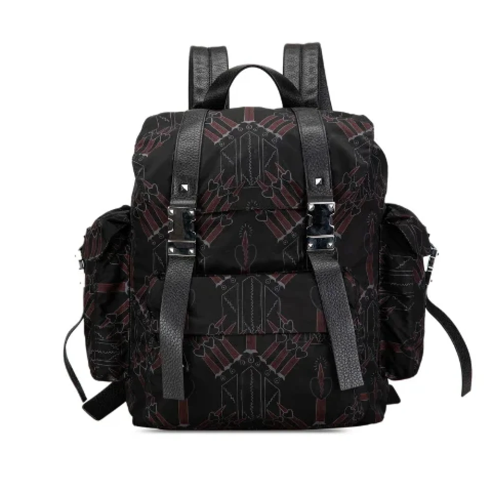 Valentino Vintage Pre-owned Canvas backpacks Black Heren