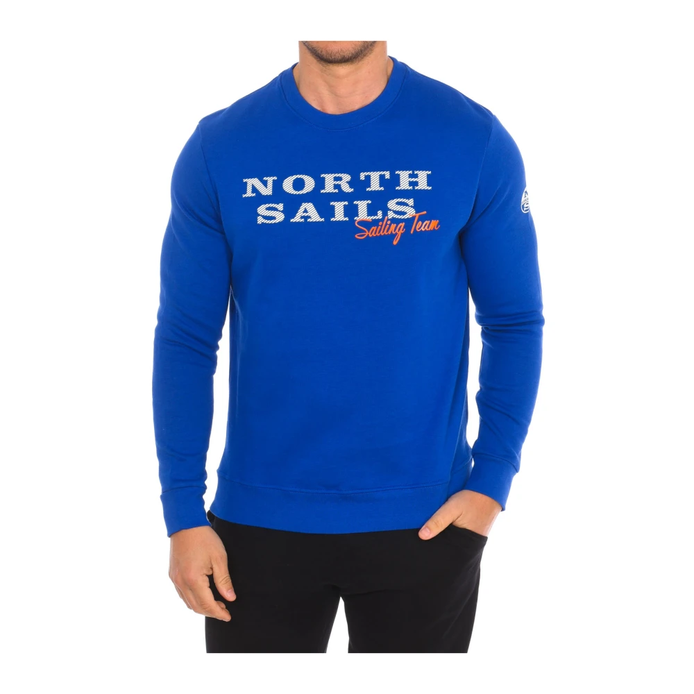 North Sails Ribbed Round Neck Sweatshirt - Male - Sweatshirts - Blue - M - Sweatshirts & Hoodies