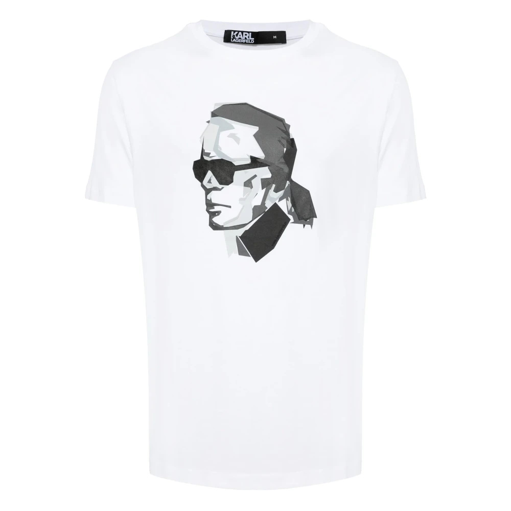 Karl Lagerfeld Baltisch katoenen T-shirt met Karl-afbeelding White Heren
