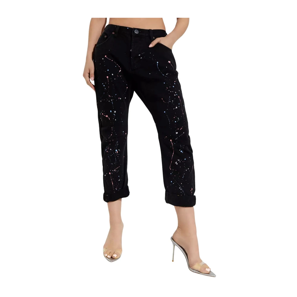 One Teaspoon Zwarte lage rise Saints Limited Edition Jeans Black Dames