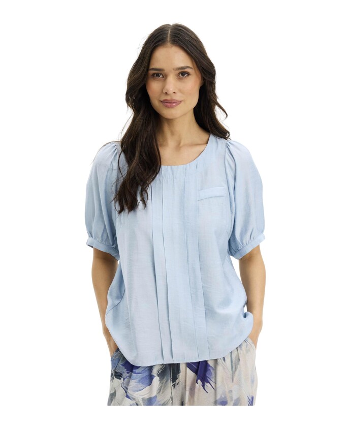 short-sleeve-light-blue-blouse