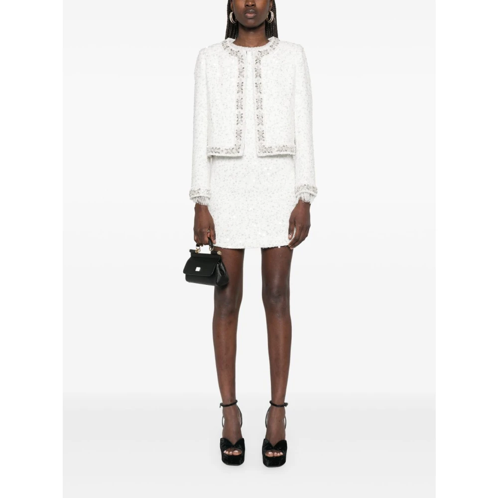 alice + olivia Witte Paillettenjasje White Dames