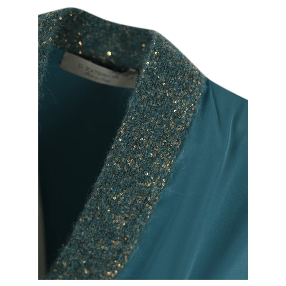 D.Exterior Kristal Mouwloze V-hals Trui Green Dames
