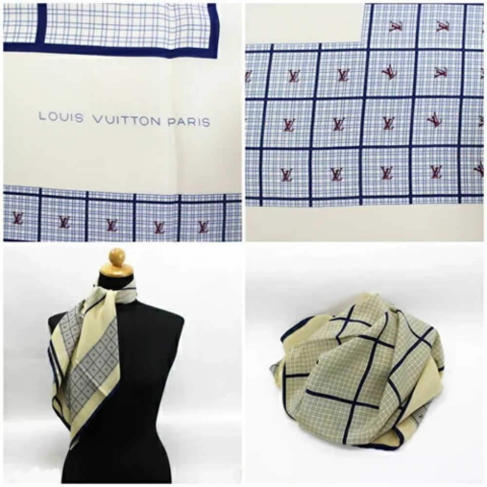 Louis Vuitton Vintage Pre-owned Silk scarves Beige Dames