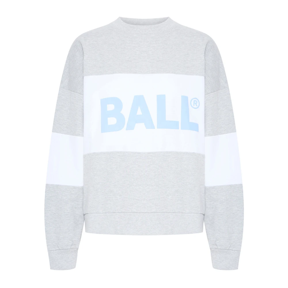 Ball Sporty Crew Neck Sweatshirt Grey Melange Gray Dames